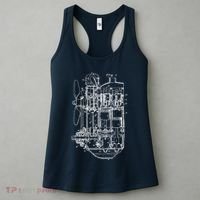 Car Engine Blueprint Car Auto Mechanic Garage Engineer Women's Tank Top thumb 3