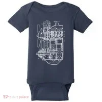 Car Engine Blueprint Car Auto Mechanic Garage Engineer Baby Bodysuit thumb 0
