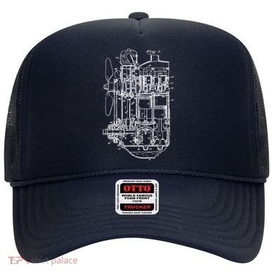 Car Engine Blueprint Car Auto Mechanic Garage Engineer Hat