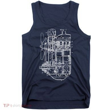 Car Engine Blueprint Car Auto Mechanic Garage Engineer Tank Top