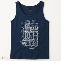 Car Engine Blueprint Car Auto Mechanic Garage Engineer Tank Top thumb 2