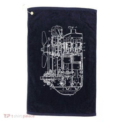Car Engine Blueprint Car Auto Mechanic Garage Engineer Golf Towel
