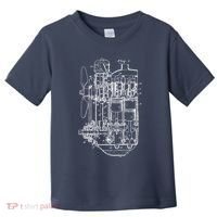 Car Engine Blueprint Car Auto Mechanic Garage Engineer Toddler T-Shirt thumb 0