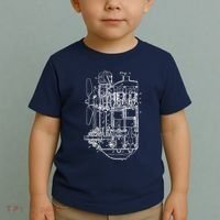 Car Engine Blueprint Car Auto Mechanic Garage Engineer Toddler T-Shirt thumb 2