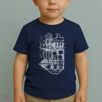 Car Engine Blueprint Car Auto Mechanic Garage Engineer Toddler T-Shirt thumb 2