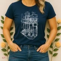 Car Engine Blueprint Car Auto Mechanic Garage Engineer Women's T-Shirt thumb 2