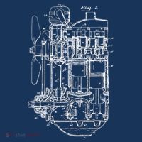 Car Engine Blueprint Car Auto Mechanic Garage Engineer Women's T-Shirt thumb 6