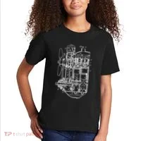 Car Engine Blueprint Car Auto Mechanic Garage Engineer Kids T-Shirt thumb 2