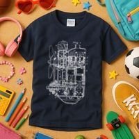 Car Engine Blueprint Car Auto Mechanic Garage Engineer Kids T-Shirt thumb 3