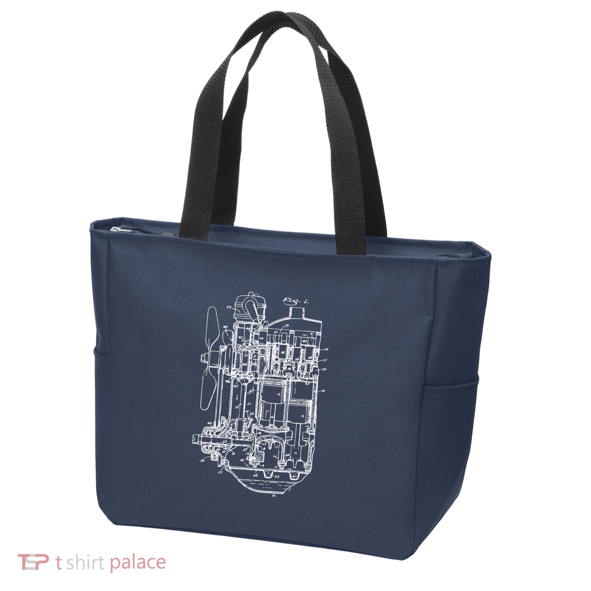 Car Engine Blueprint Car Auto Mechanic Garage Engineer Tote Bag