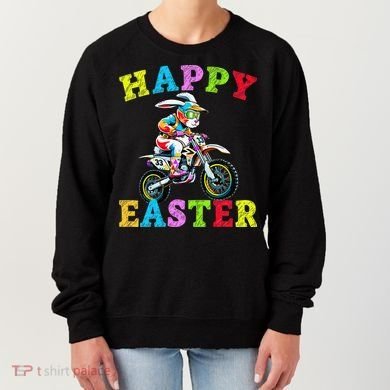 Cool Easter Bunny Motorcycle Happy Easter Day Bike Rider Women's Sweatshirt