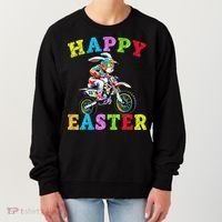 Cool Easter Bunny Motorcycle Happy Easter Day Bike Rider Women's Sweatshirt thumb 0