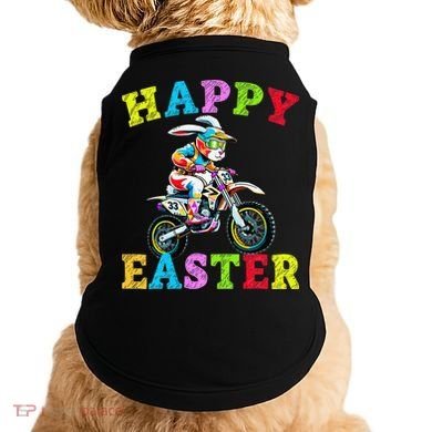 Cool Easter Bunny Motorcycle Happy Easter Day Bike Rider Doggie Tank