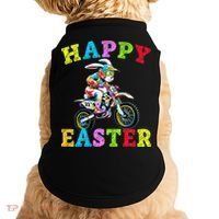 Cool Easter Bunny Motorcycle Happy Easter Day Bike Rider Doggie Tank thumb 0