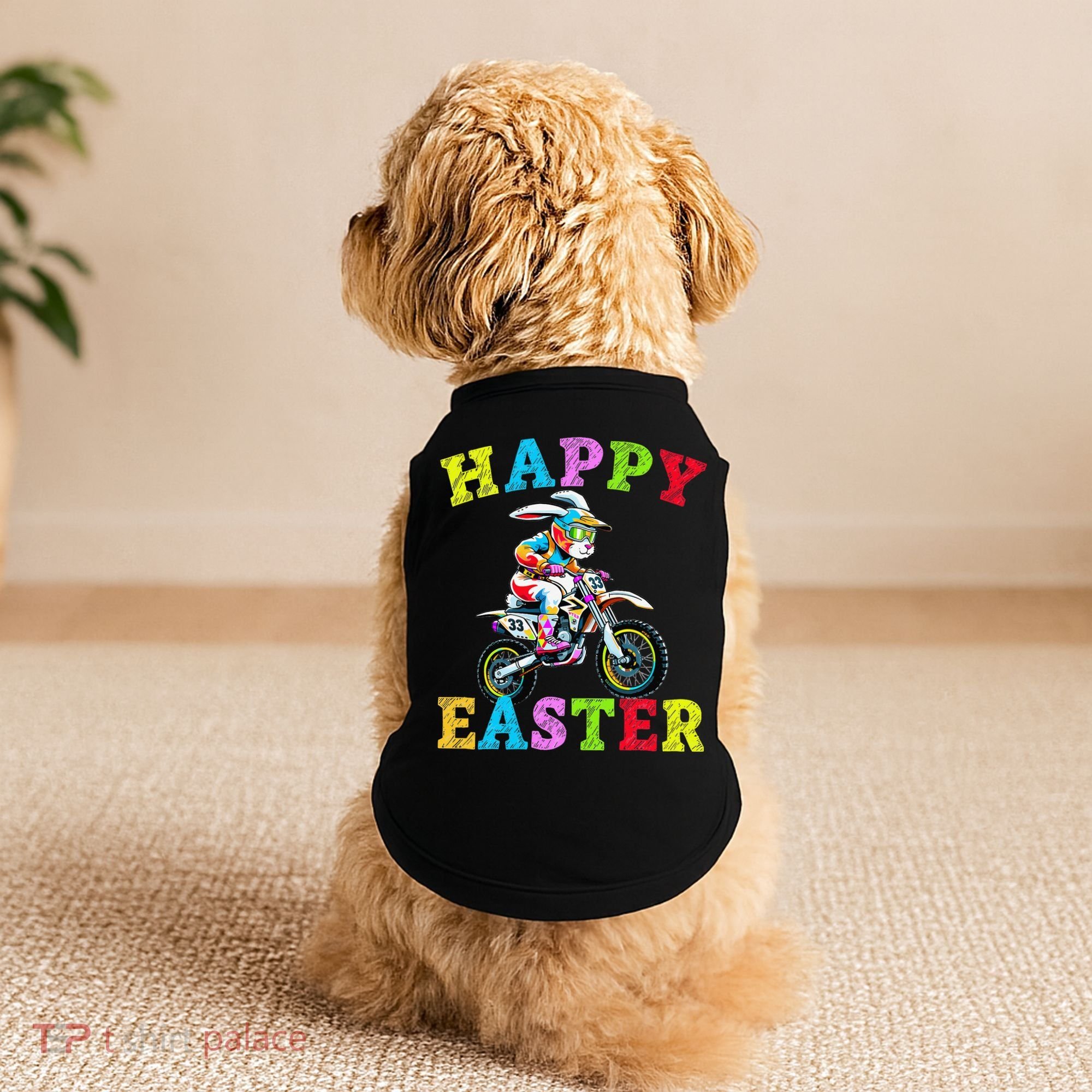 Cool Easter Bunny Motorcycle Happy Easter Day Bike Rider Doggie Tank