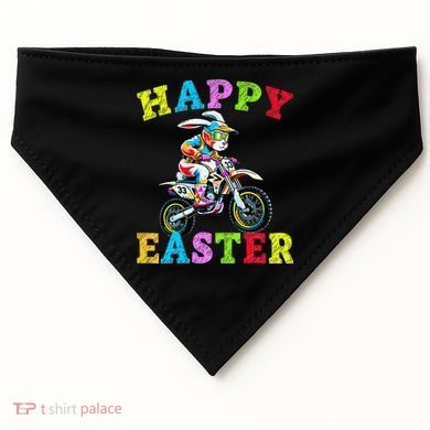 Cool Easter Bunny Motorcycle Happy Easter Day Bike Rider USA-Made Doggie Bandana