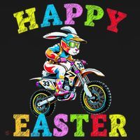 Cool Easter Bunny Motorcycle Happy Easter Day Bike Rider Apron thumb 3