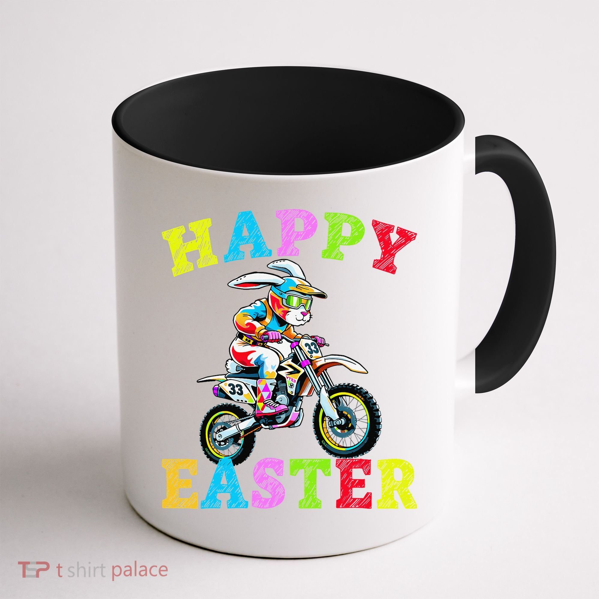 Cool Easter Bunny Motorcycle Happy Easter Day Bike Rider Coffee Mug