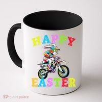 Cool Easter Bunny Motorcycle Happy Easter Day Bike Rider Coffee Mug thumb 0