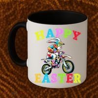 Cool Easter Bunny Motorcycle Happy Easter Day Bike Rider Coffee Mug thumb 2