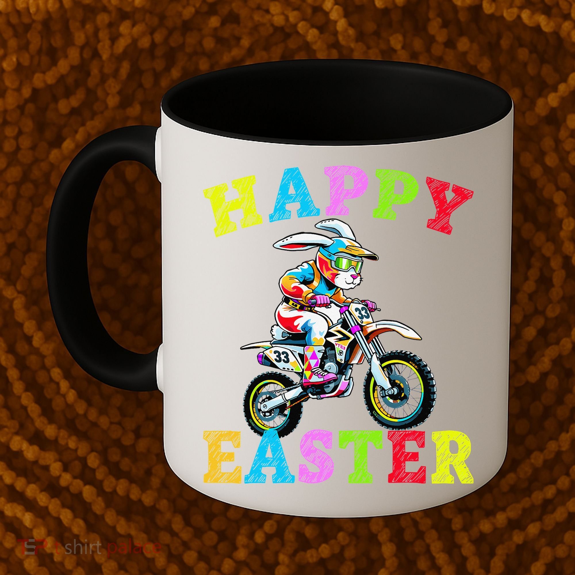 Cool Easter Bunny Motorcycle Happy Easter Day Bike Rider Coffee Mug