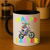 Cool Easter Bunny Motorcycle Happy Easter Day Bike Rider Coffee Mug thumb 4