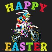 Cool Easter Bunny Motorcycle Happy Easter Day Bike Rider Beanie thumb 2