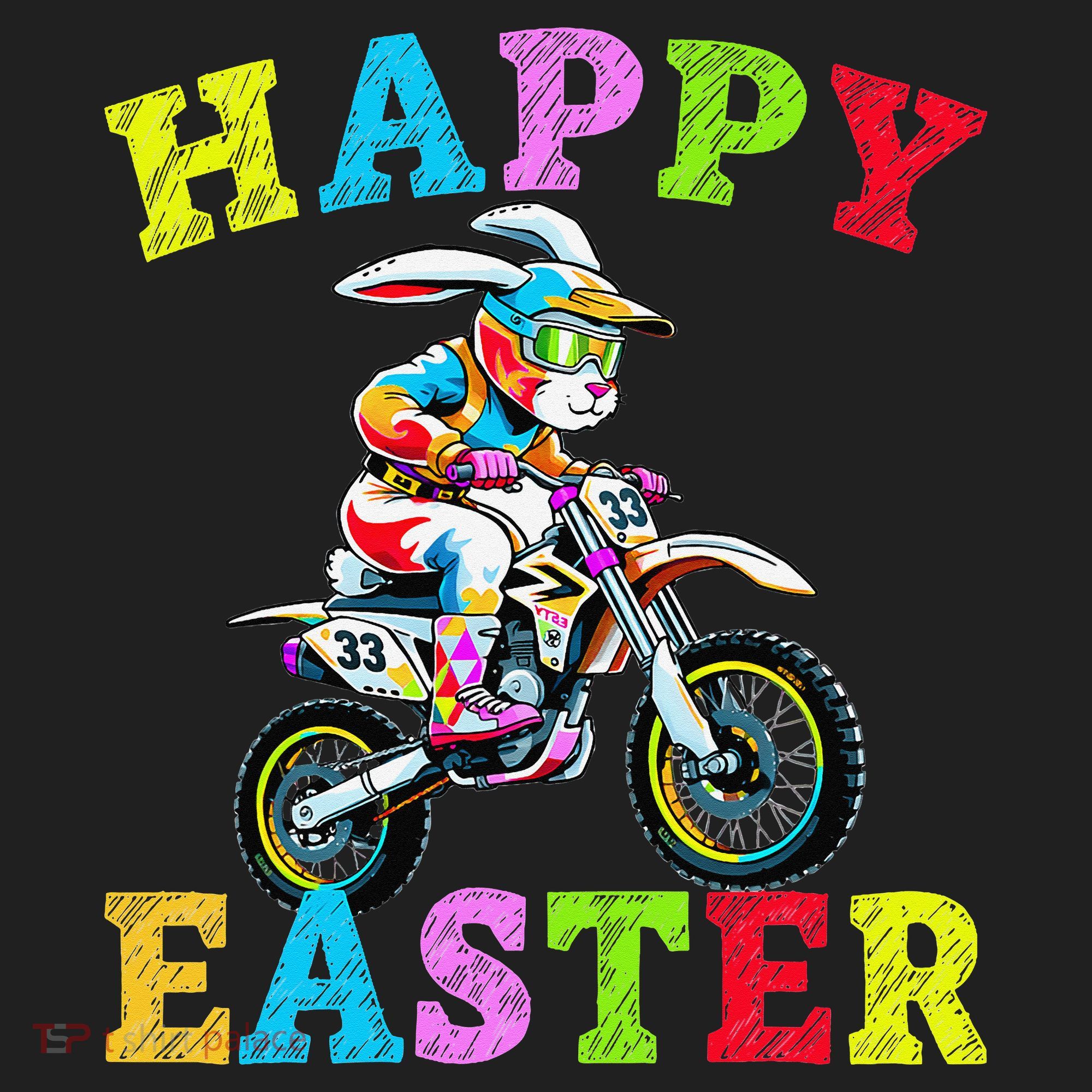 Cool Easter Bunny Motorcycle Happy Easter Day Bike Rider Beanie