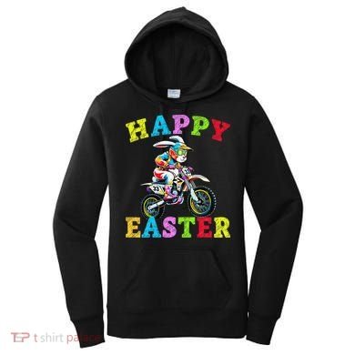 Cool Easter Bunny Motorcycle Happy Easter Day Bike Rider Women's Hoodie