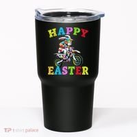 Cool Easter Bunny Motorcycle Happy Easter Day Bike Rider Tumbler thumb 0