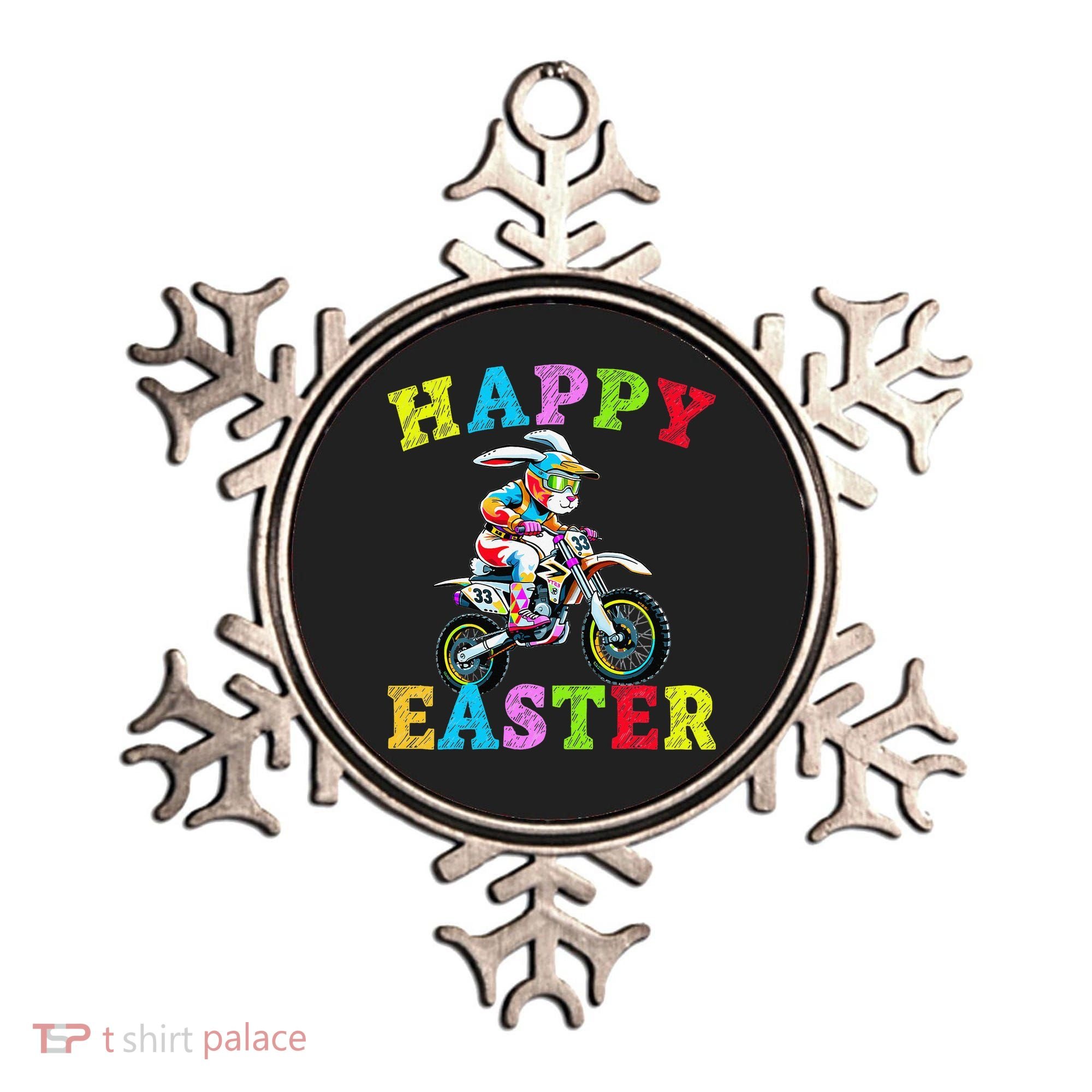 Cool Easter Bunny Motorcycle Happy Easter Day Bike Rider Ornament