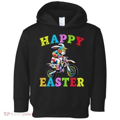 Cool Easter Bunny Motorcycle Happy Easter Day Bike Rider Toddler Hoodie