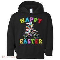 Cool Easter Bunny Motorcycle Happy Easter Day Bike Rider Toddler Hoodie thumb 0