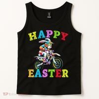 Cool Easter Bunny Motorcycle Happy Easter Day Bike Rider Tank Top thumb 2