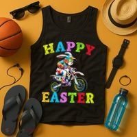 Cool Easter Bunny Motorcycle Happy Easter Day Bike Rider Tank Top thumb 4