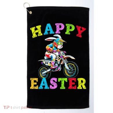 Cool Easter Bunny Motorcycle Happy Easter Day Bike Rider Golf Towel