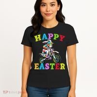 Cool Easter Bunny Motorcycle Happy Easter Day Bike Rider Women's T-Shirt thumb 4