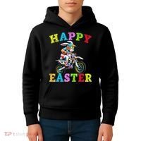 Cool Easter Bunny Motorcycle Happy Easter Day Bike Rider Kids Hoodie thumb 4