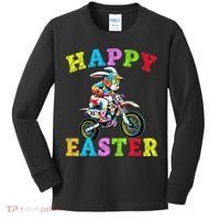 Cool Easter Bunny Motorcycle Happy Easter Day Bike Rider Kids Long Sleeve Shirt thumb 0