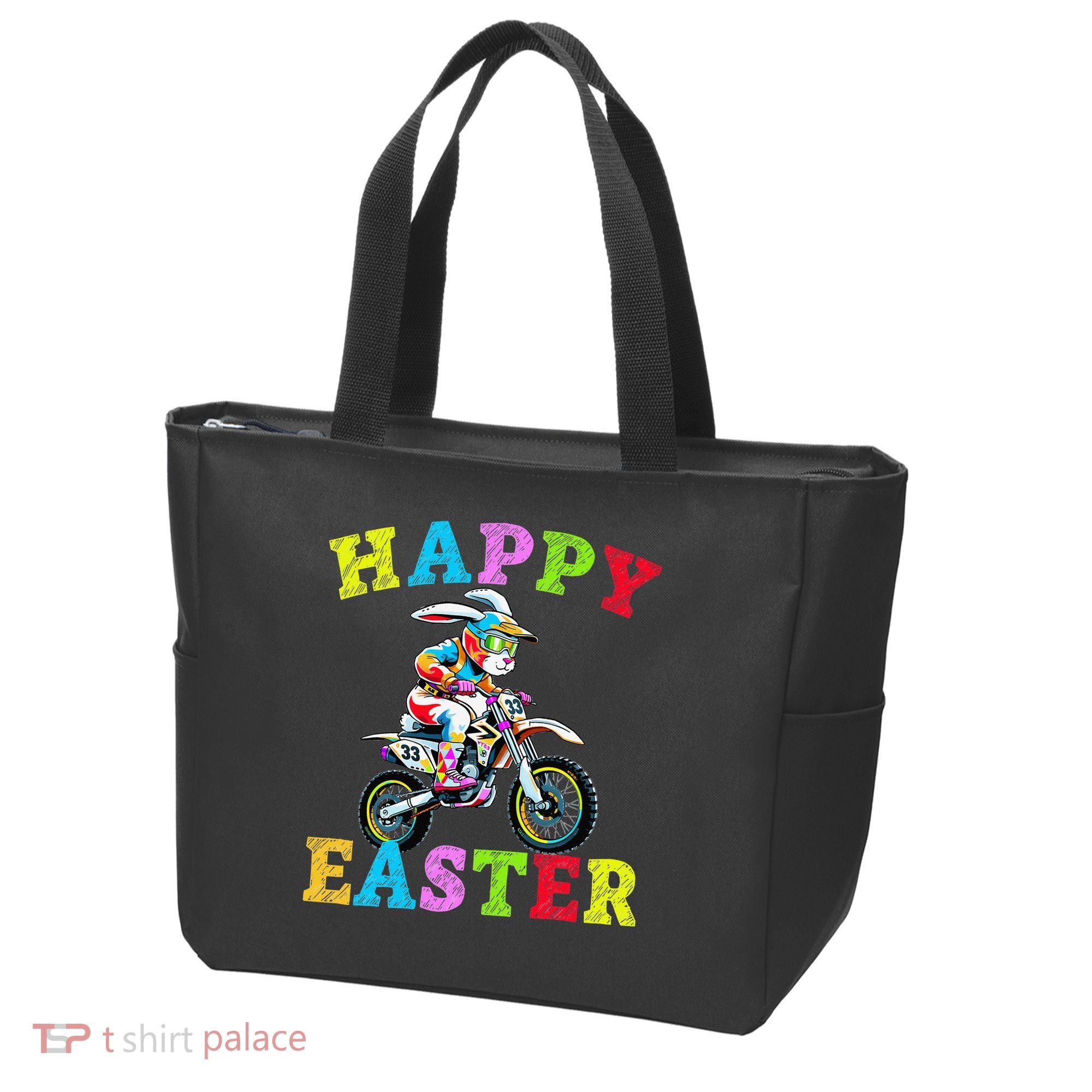 Cool Easter Bunny Motorcycle Happy Easter Day Bike Rider Tote Bag