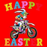 Cool Easter Bunny Motorcycle Happy Easter Day Bike Rider Santa Hat thumb 1