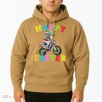 Cool Easter Bunny Motorcycle Happy Easter Day Bike Rider Hoodie thumb 2