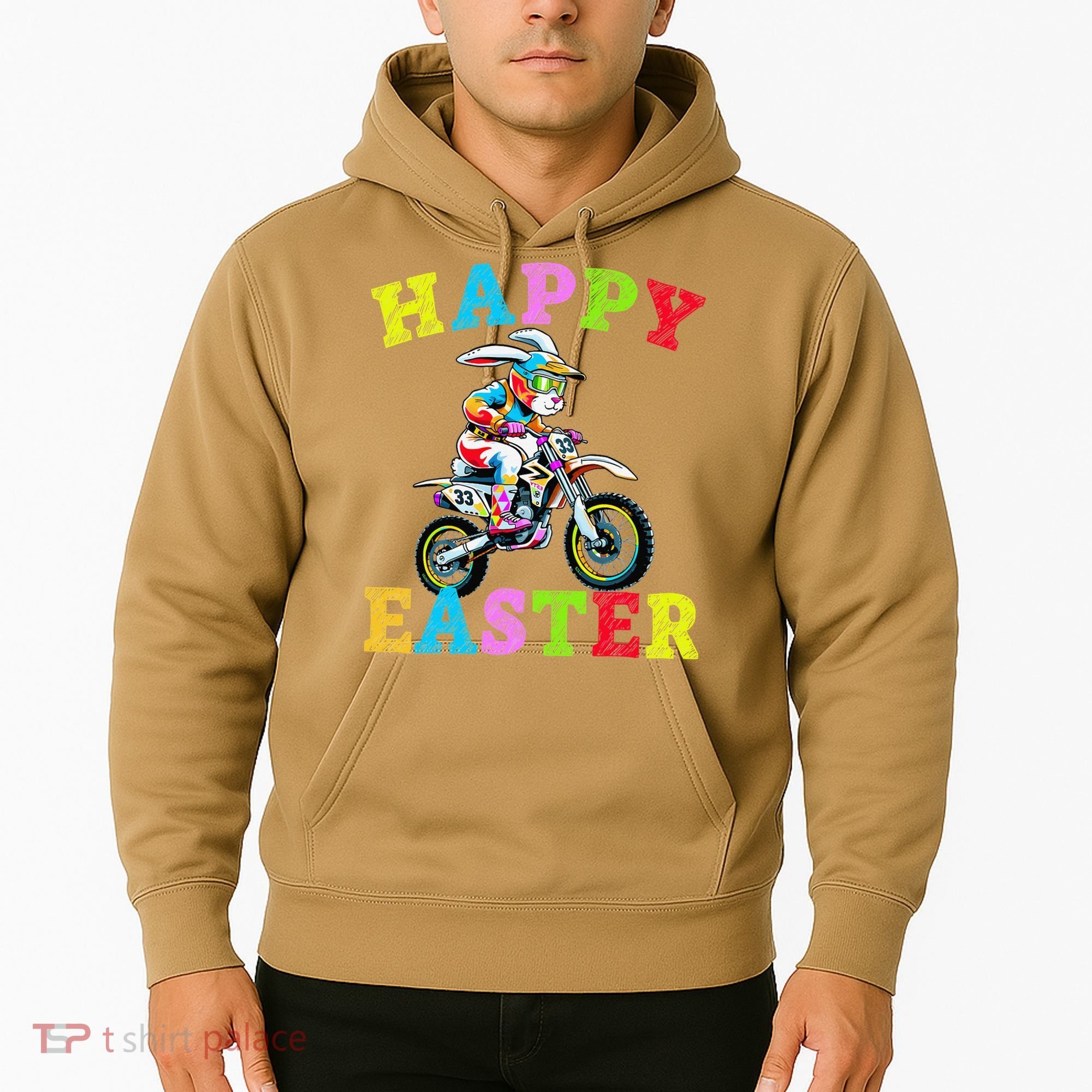 Cool Easter Bunny Motorcycle Happy Easter Day Bike Rider Hoodie
