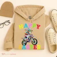 Cool Easter Bunny Motorcycle Happy Easter Day Bike Rider Hoodie thumb 4
