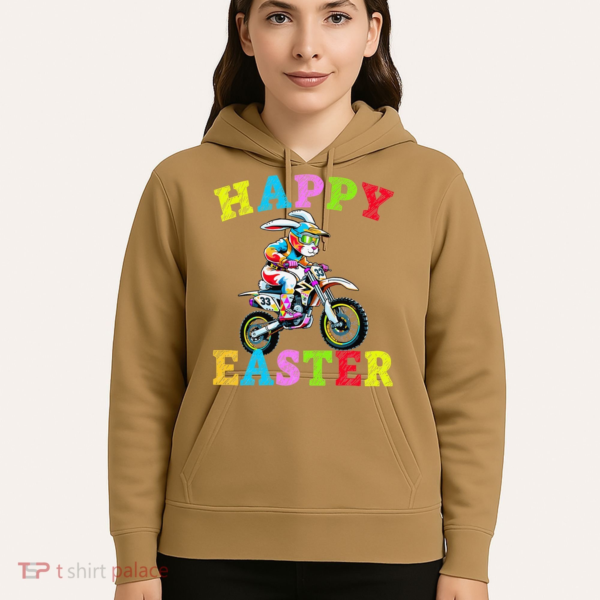 Cool Easter Bunny Motorcycle Happy Easter Day Bike Rider Hoodie
