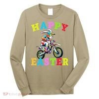 Cool Easter Bunny Motorcycle Happy Easter Day Bike Rider Long Sleeve Shirt thumb 0