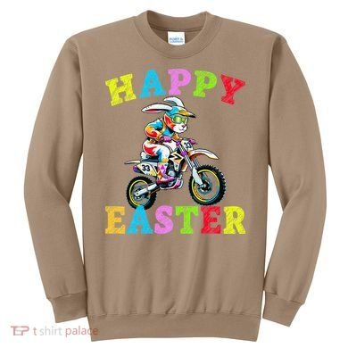 Cool Easter Bunny Motorcycle Happy Easter Day Bike Rider Sweatshirt