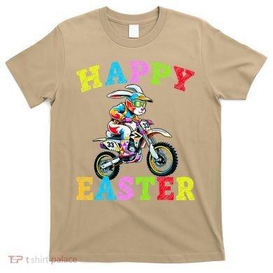 Cool Easter Bunny Motorcycle Happy Easter Day Bike Rider T-Shirt