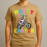 Cool Easter Bunny Motorcycle Happy Easter Day Bike Rider T-Shirt thumb 3