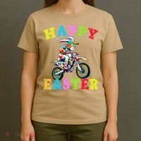Cool Easter Bunny Motorcycle Happy Easter Day Bike Rider T-Shirt thumb 4